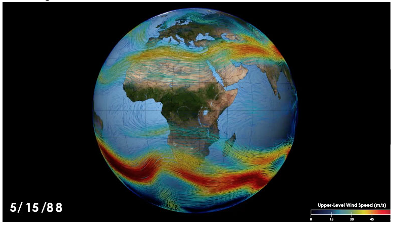 A visualization of Earth’s jet streams